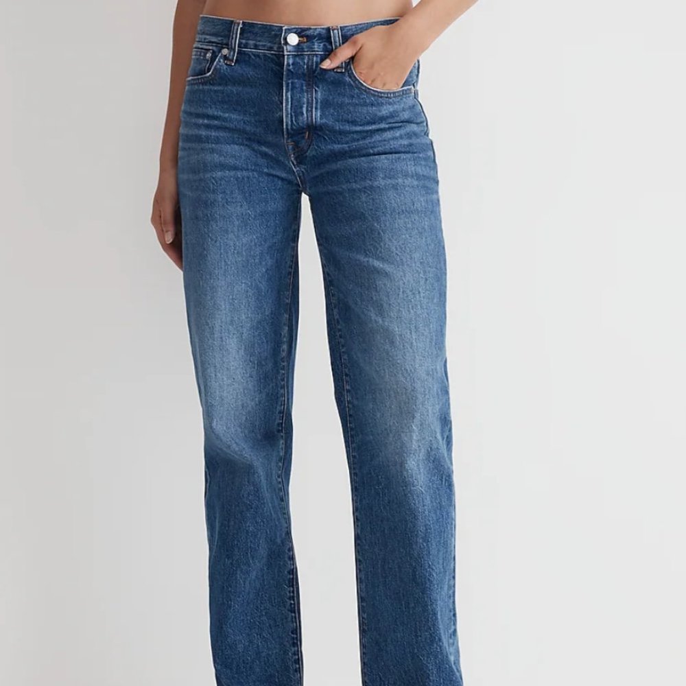 NWT- Madewell Low-Slung Straight Jean Palmina Wash 30L
